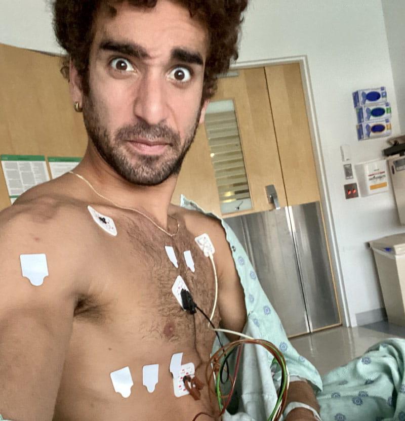 Edson Barbosa recovering in the hospital after his cardiac ablation procedure in 2021. (Photo courtesy of Edson Barbosa)